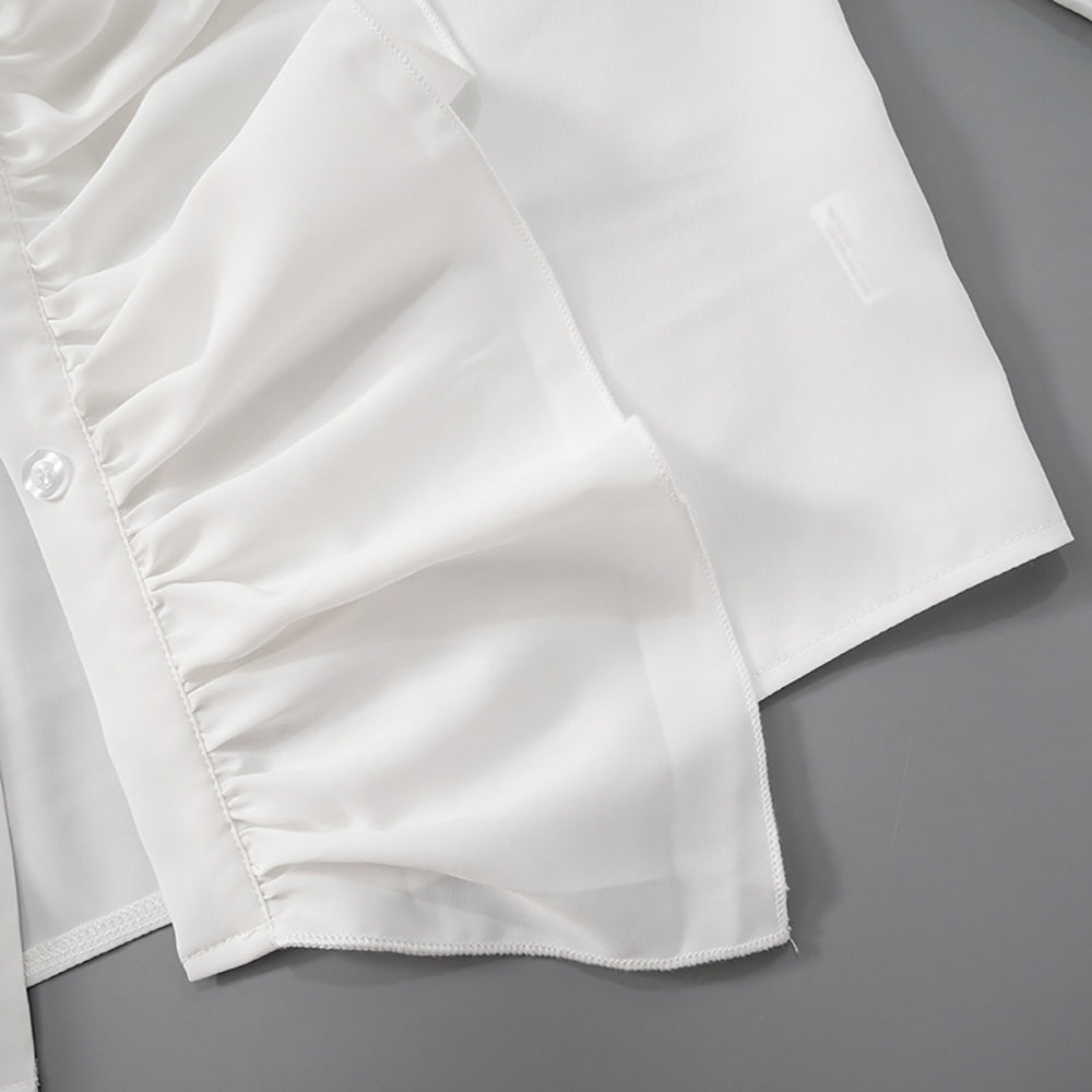 High Neck Ruffles Peplum Top