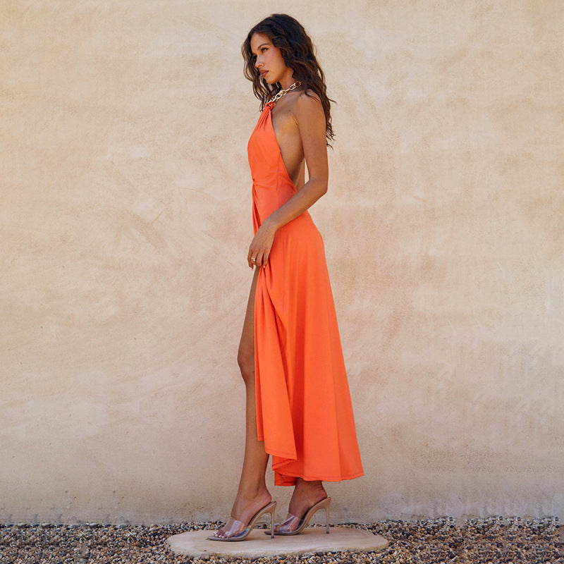 Halter Neck Bodycon Maxi Dress