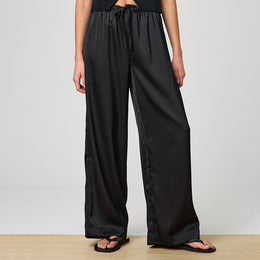 Women Loose Fit Mid-Rise Wrinkle Free Parallel Trousers