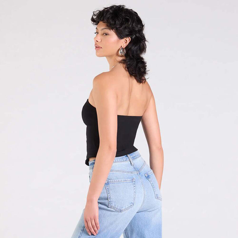 Women Off-Shoulder Tube Crop Top With Bow