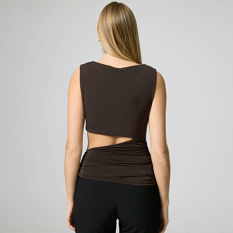 Women Cut Out Tank Crop Top