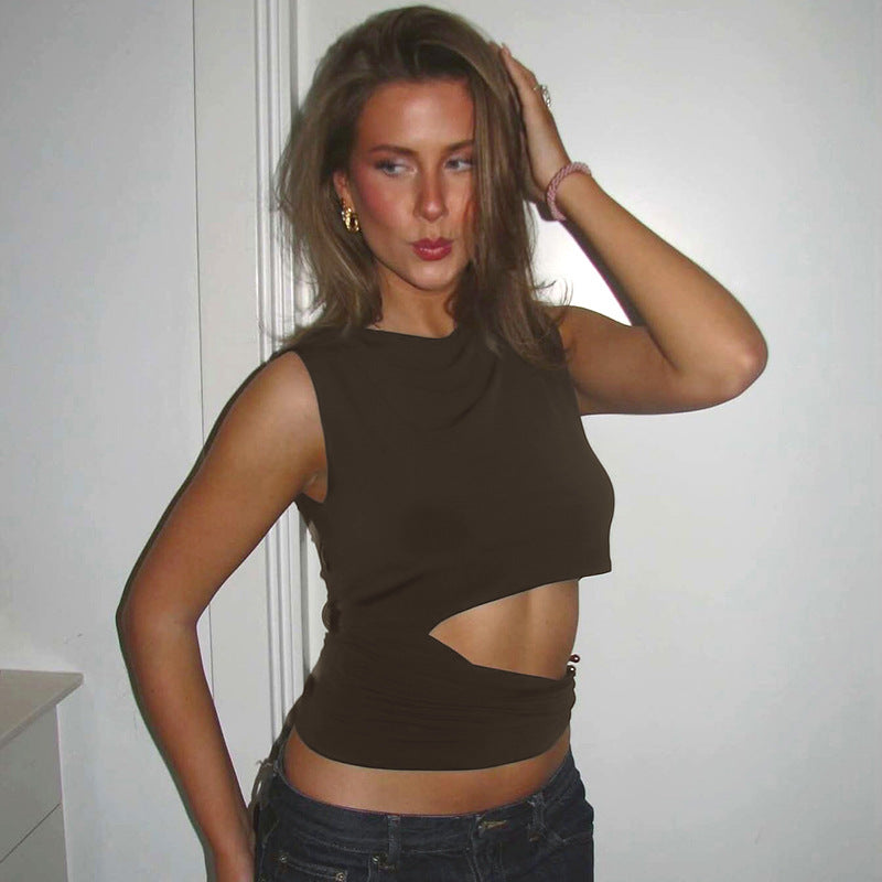 Women Cut Out Tank Crop Top