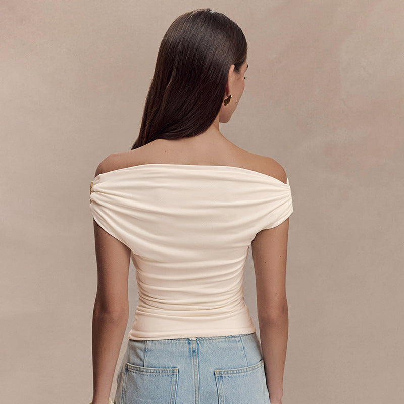 Women Solid Off-Shoulder Tank Crop Top
