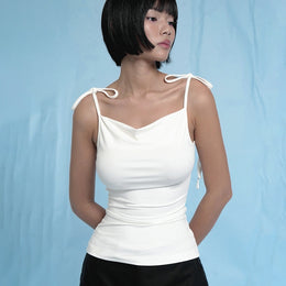 Women Cowl Neck Shoulder Straps Top