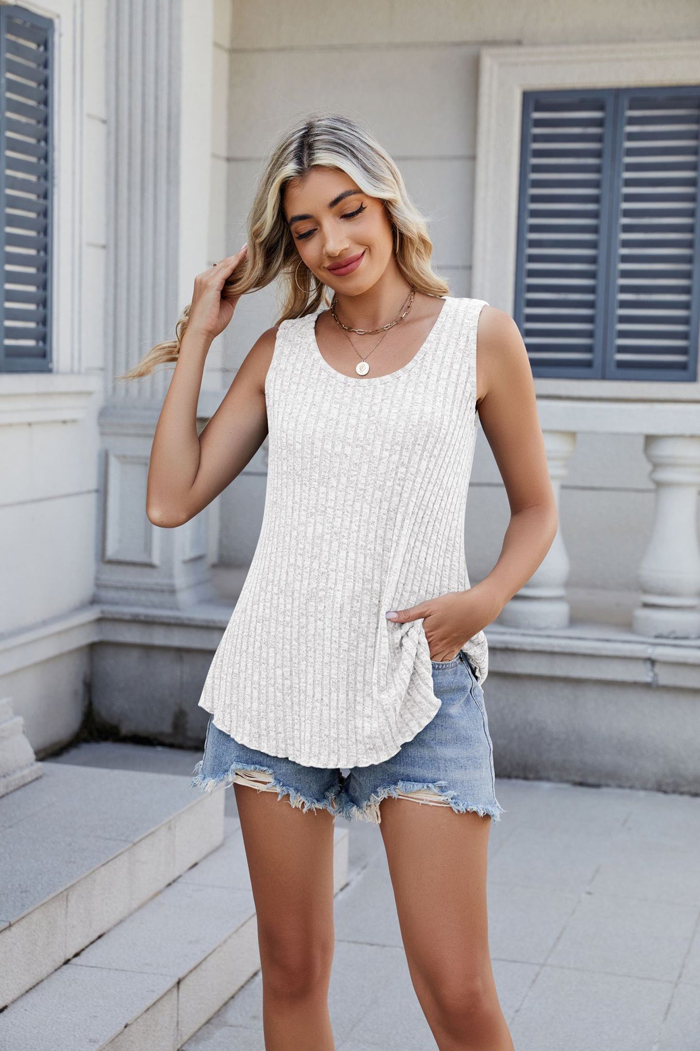 Women Self Design Fitted Top