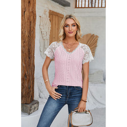 V-Neck Raglan Sleeves Top