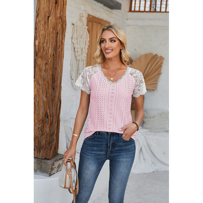 V-Neck Raglan Sleeves Top
