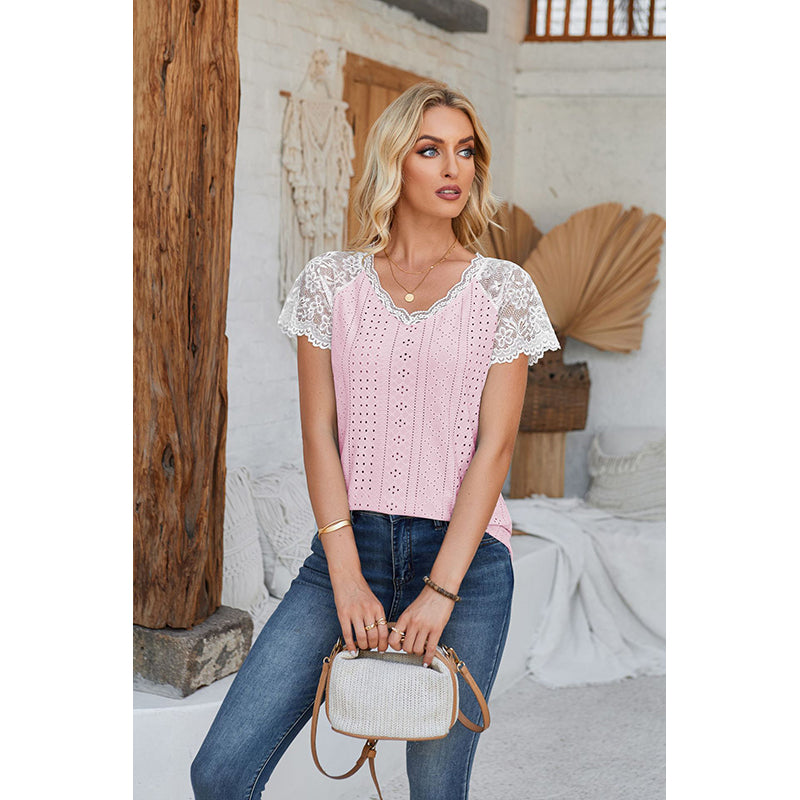 V-Neck Raglan Sleeves Top