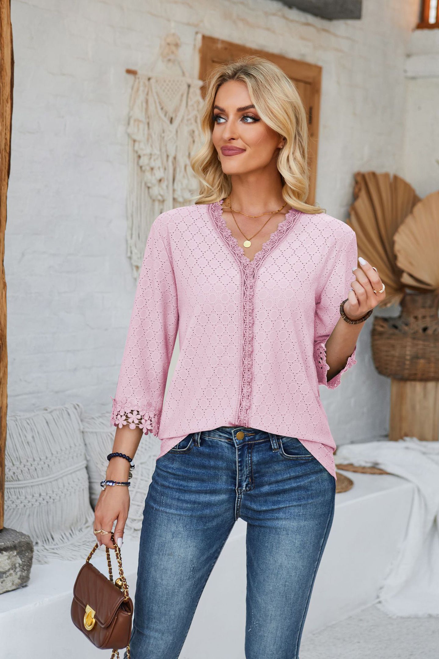 Women Self Design Applique Top