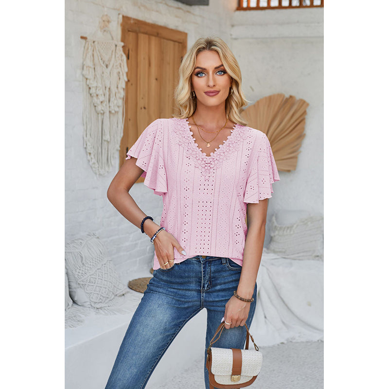 V-Neck Bell Sleeves Regular Top