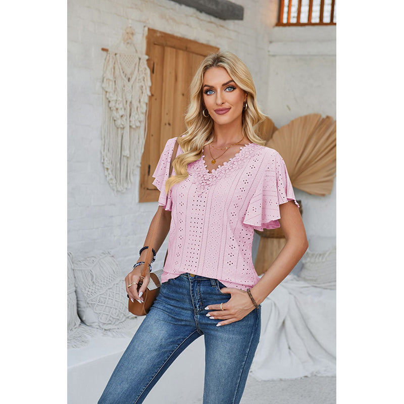 V-Neck Bell Sleeves Regular Top
