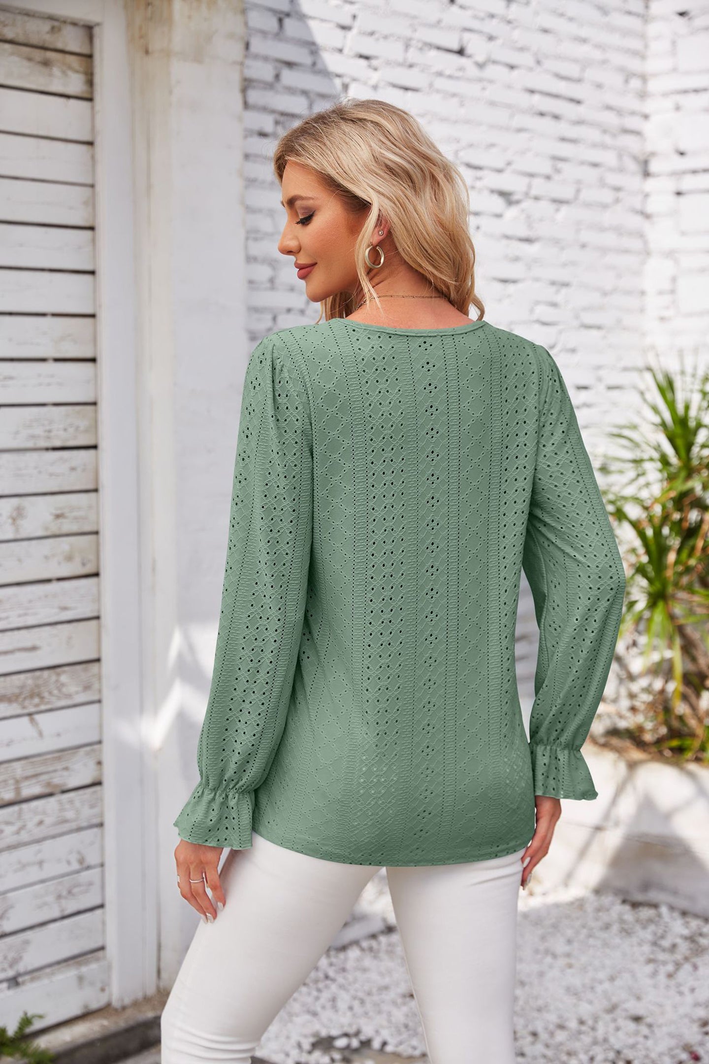 Women Embroidered Puff Sleeves Top