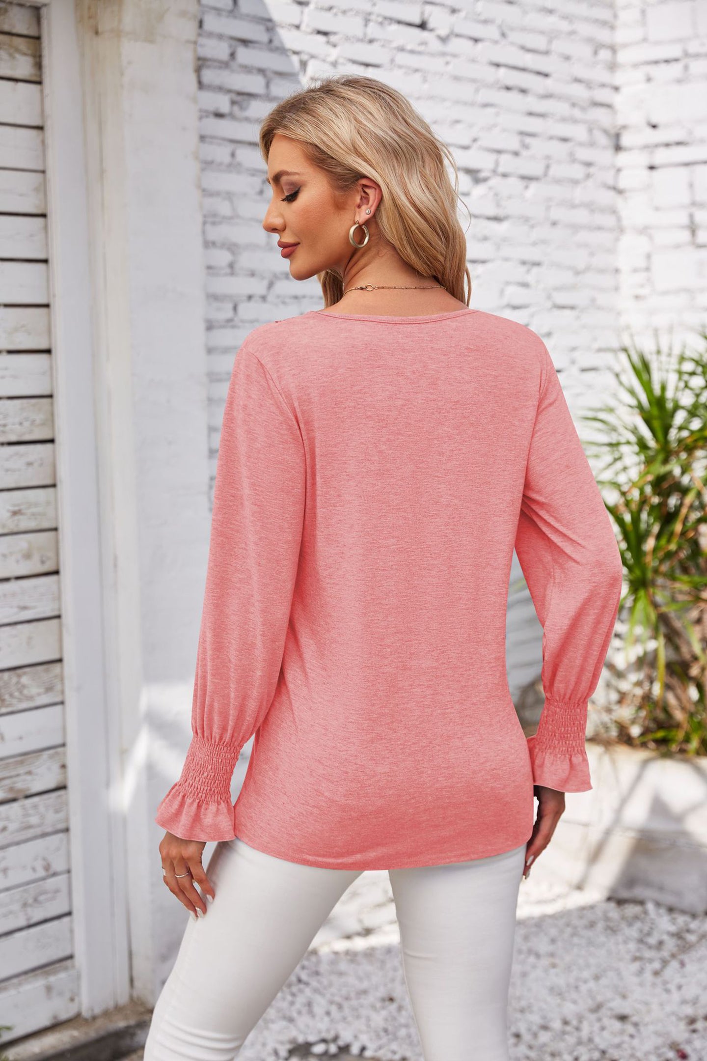 Women V-Neck Long Sleeves Top