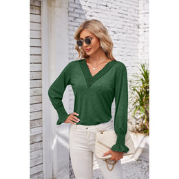 Women V-Neck Long Sleeves Top
