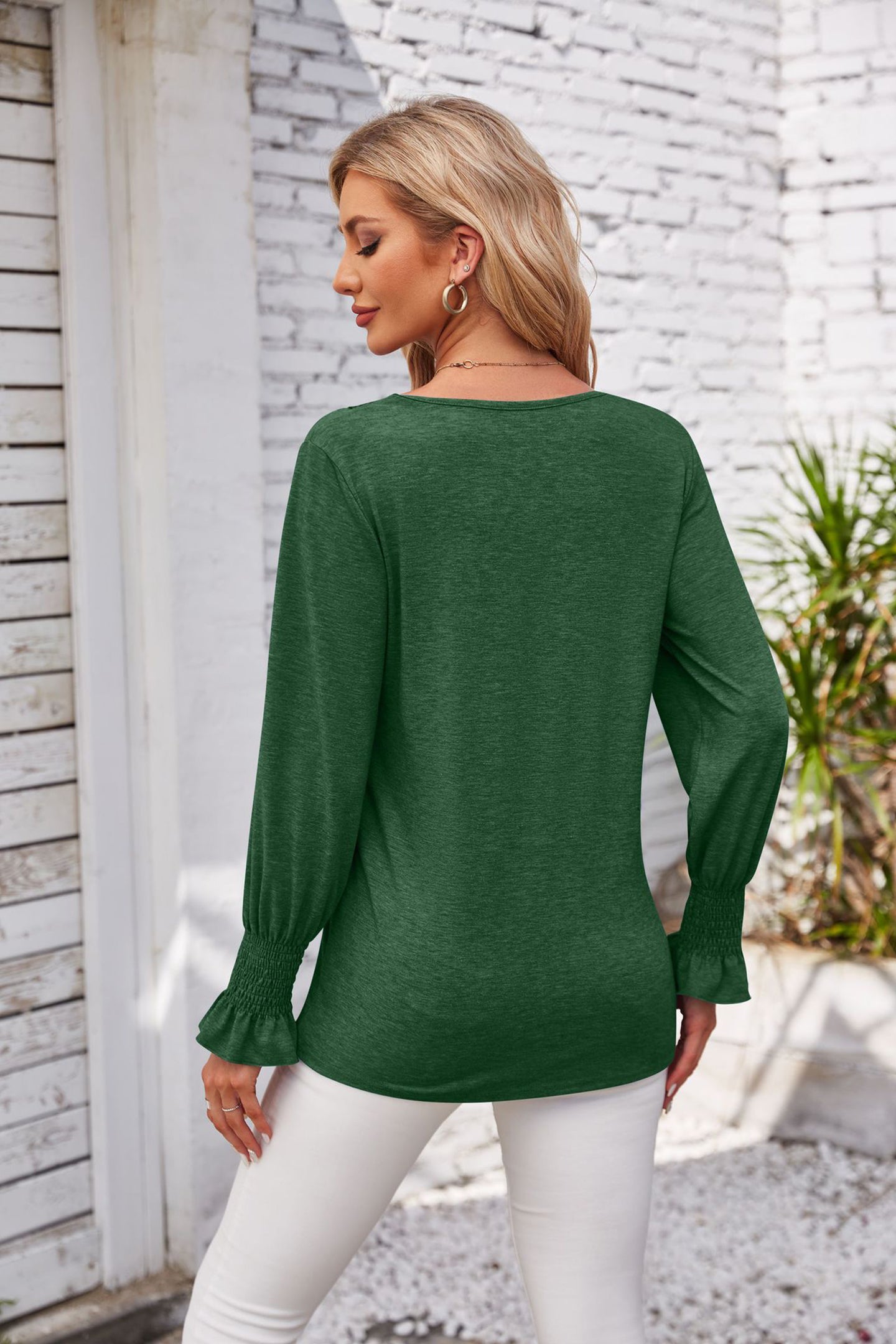 Women V-Neck Long Sleeves Top