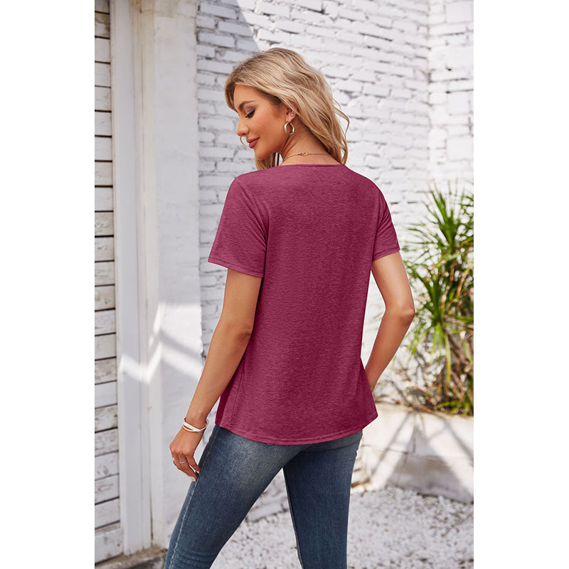 Scoop Neck Short Sleeves Regular Top