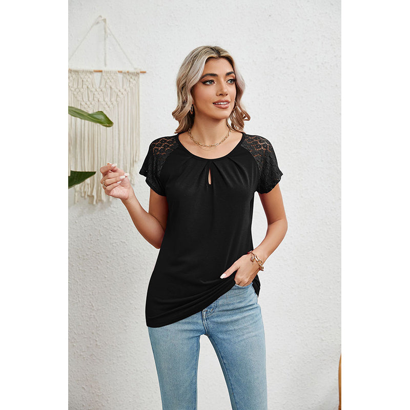 Keyhole Neck Crochet Top