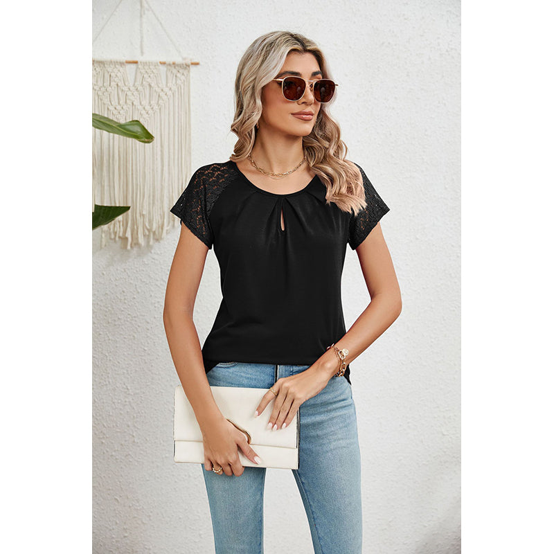 Keyhole Neck Crochet Top