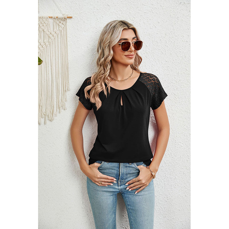 Keyhole Neck Crochet Top