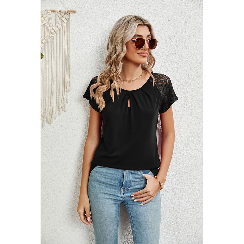 Keyhole Neck Crochet Top