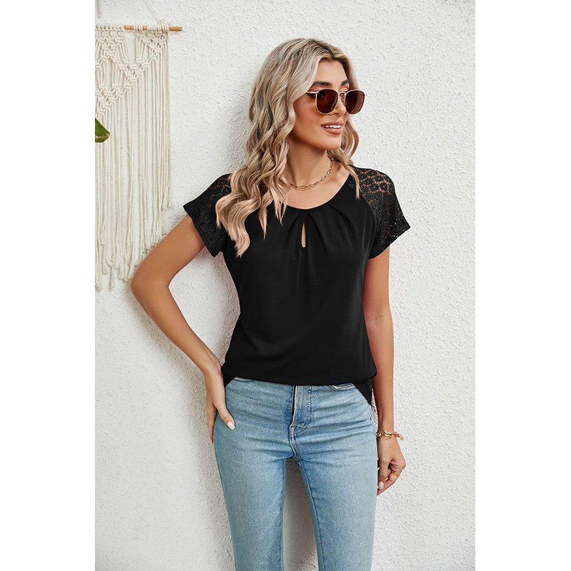 Keyhole Neck Crochet Top