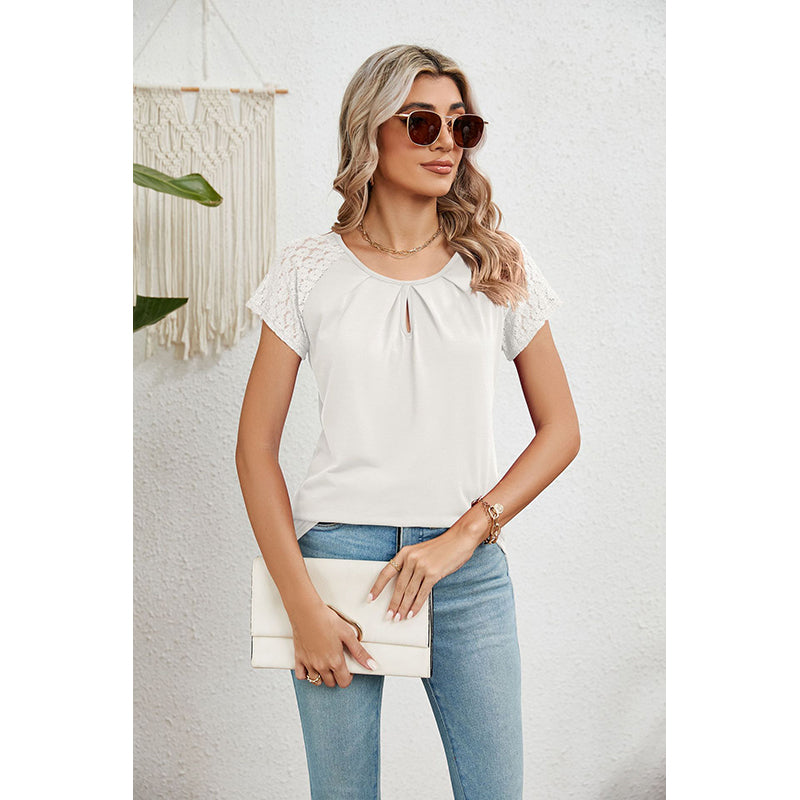 Keyhole Neck Crochet Top