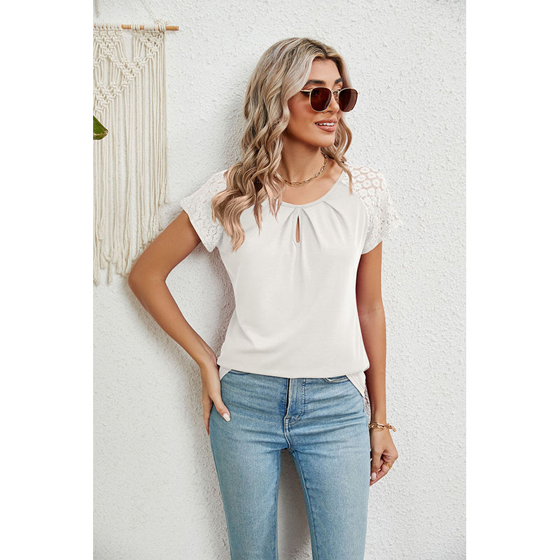 Keyhole Neck Crochet Top
