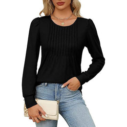 Women Round Neck Long Sleeves Top