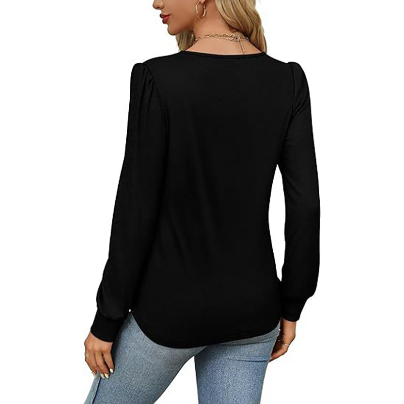 Women Round Neck Long Sleeves Top
