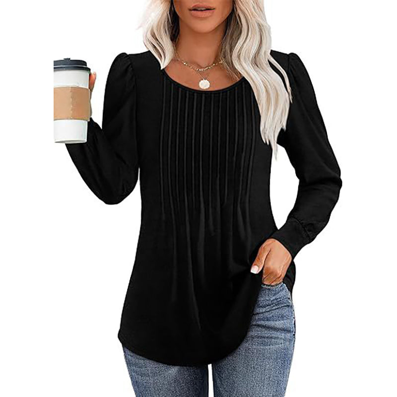 Women Round Neck Long Sleeves Top