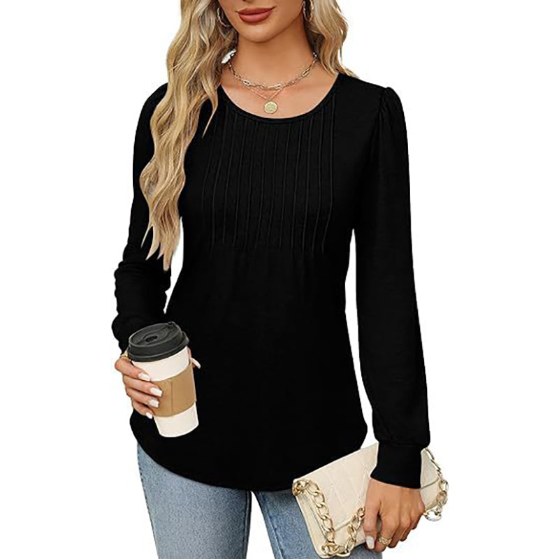 Women Round Neck Long Sleeves Top