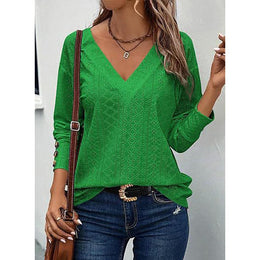 Women Self Design V-Neck Top