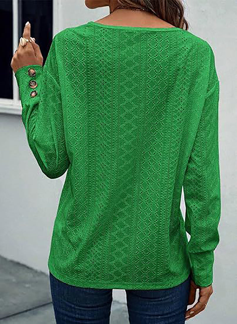 Women Self Design V-Neck Top