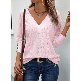 Women Self Design V-Neck Top