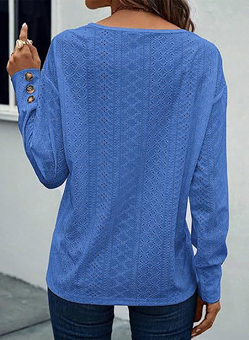 Women Self Design V-Neck Top