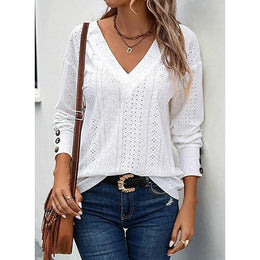 Women Self Design V-Neck Top