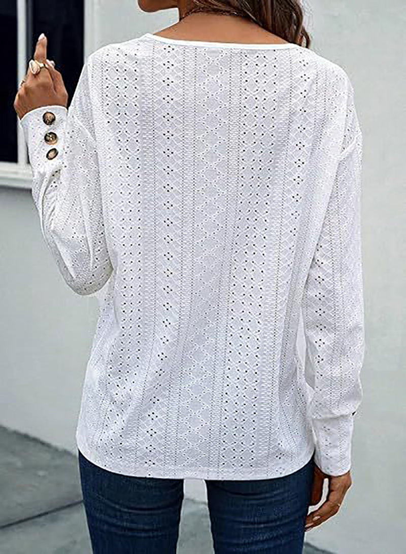Women Self Design V-Neck Top