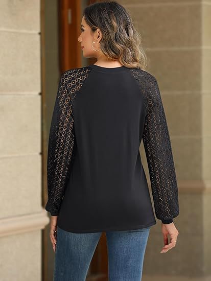 Women Crochet Round Neck Top