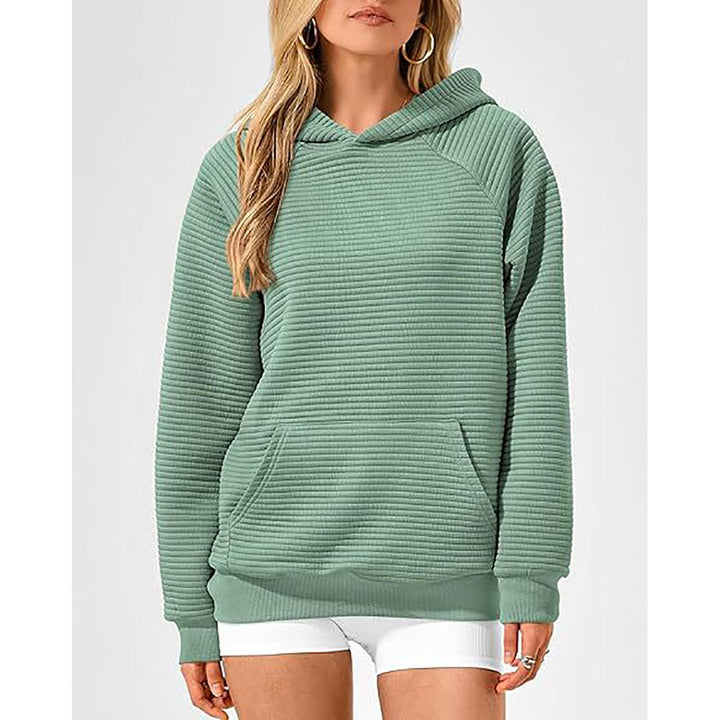 Women Striped Hooded Sweatshirt