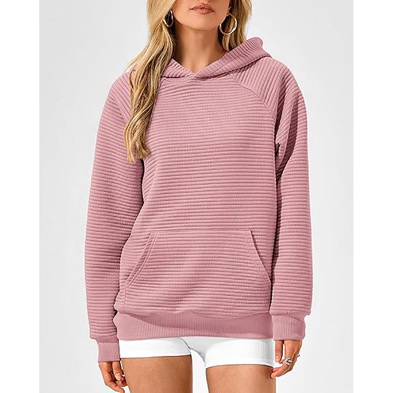 Women Striped Hooded Sweatshirt