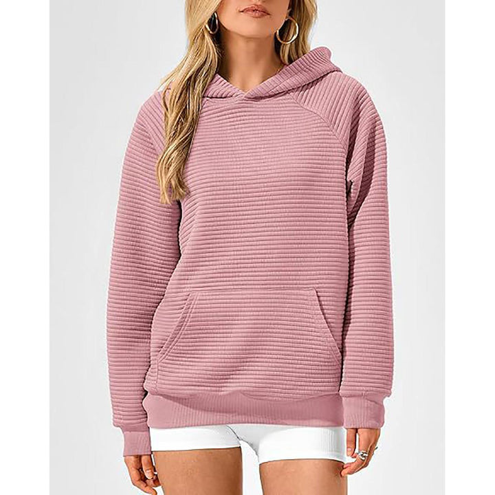 Women Striped Hooded Sweatshirt