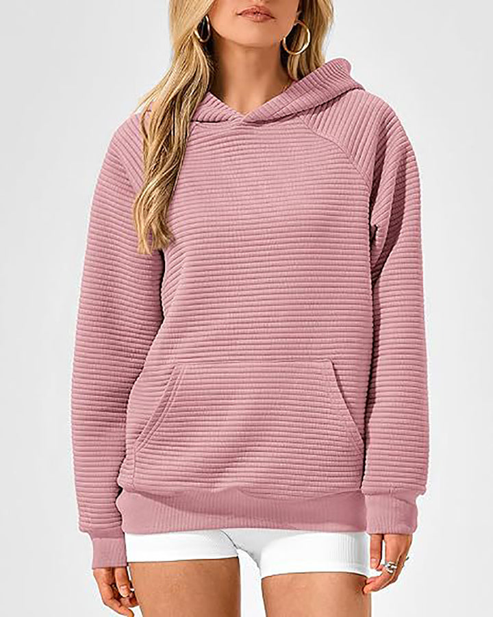 Women Striped Hooded Sweatshirt