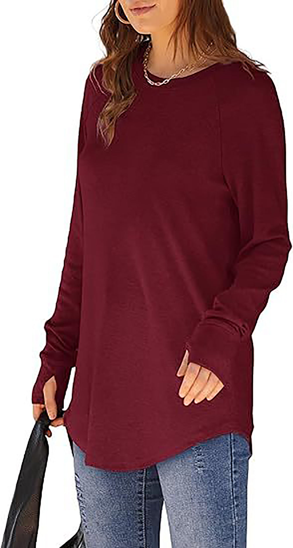 Women Solid Round Neck Top