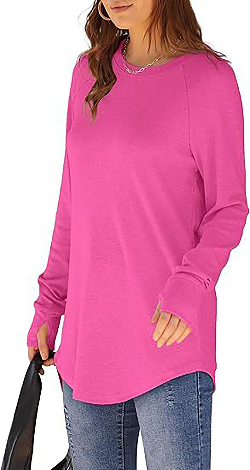 Women Solid Round Neck Top