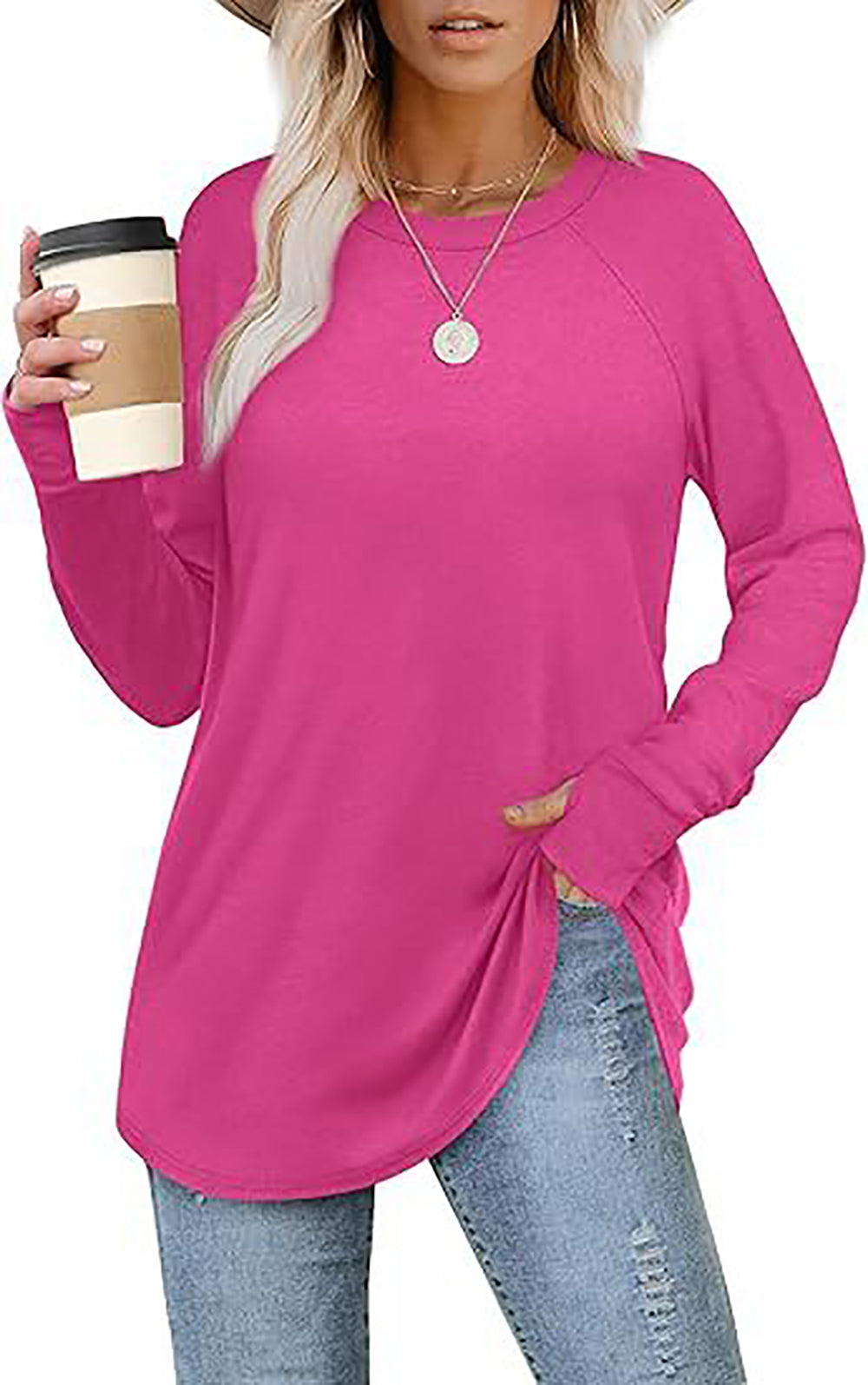 Women Solid Round Neck Top