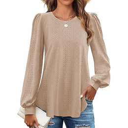 Women Self Design Cuffed Sleeves Top