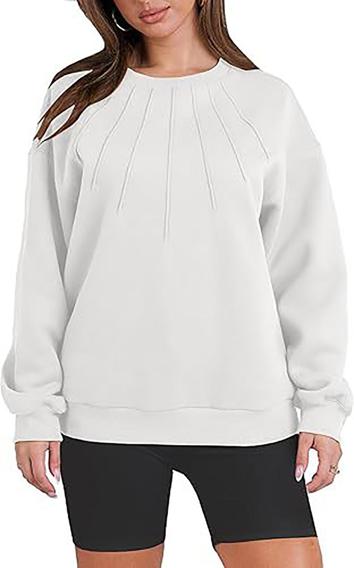 Women Round Neck Solid Sweatshirt