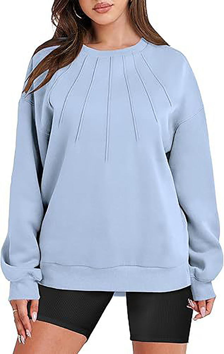 Women Round Neck Solid Sweatshirt