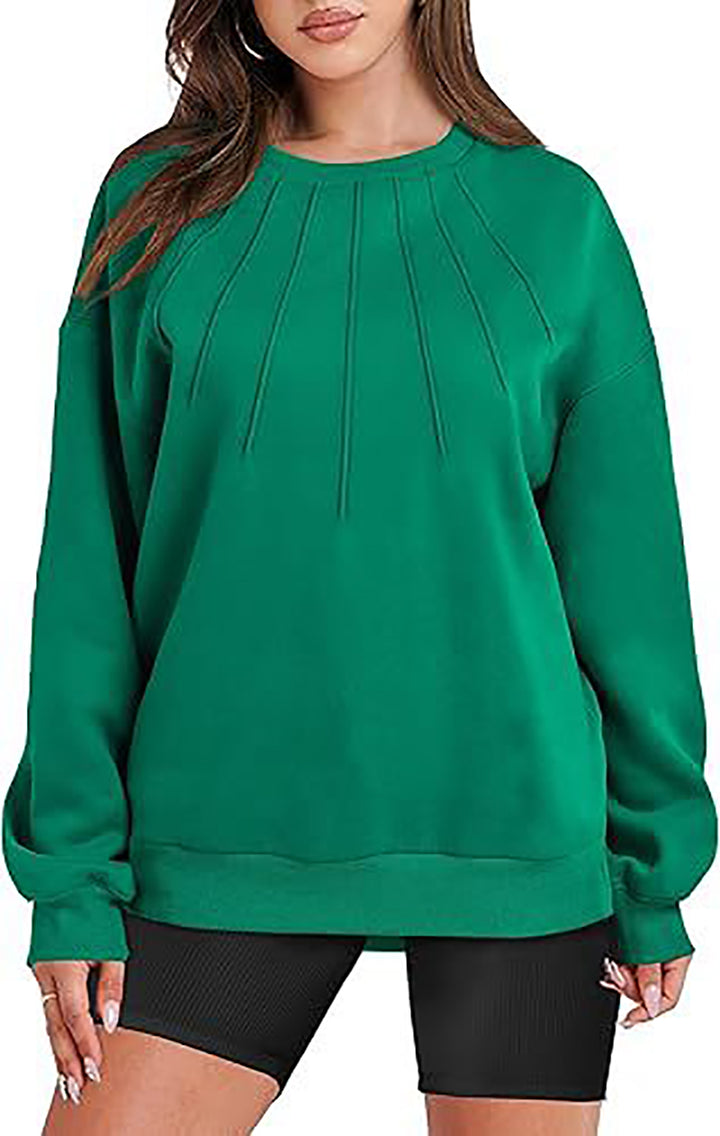 Women Round Neck Solid Sweatshirt