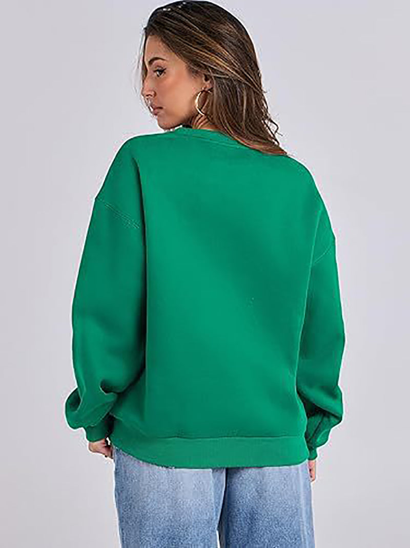 Women Round Neck Solid Sweatshirt